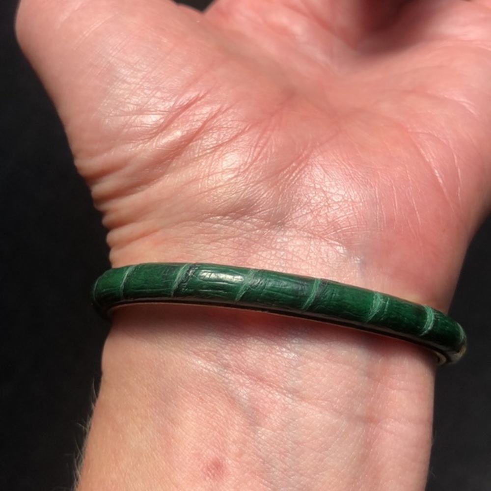 Vintage Italian 24k plated snakeskin bangles bracelets-pick for custom post. - Picture 5 of 11